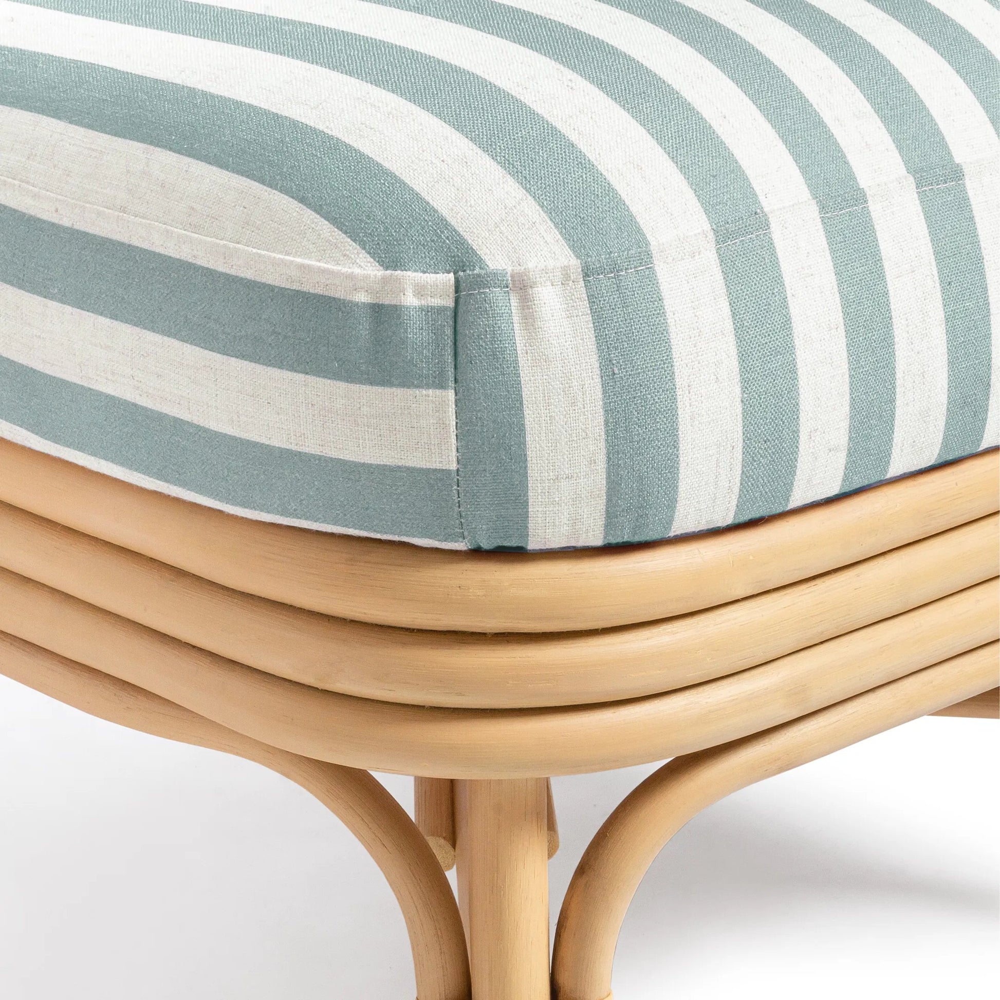 Dorine Striped Performance Linen Accent Chair by TOV Furniture. Made from fabric, rattan in a unique style.