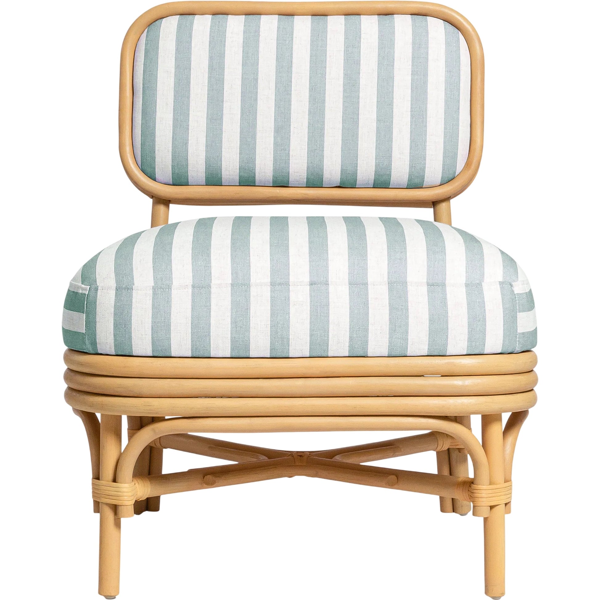 Dorine Striped Performance Linen Accent Chair by TOV Furniture. Made from fabric, rattan in a unique style.