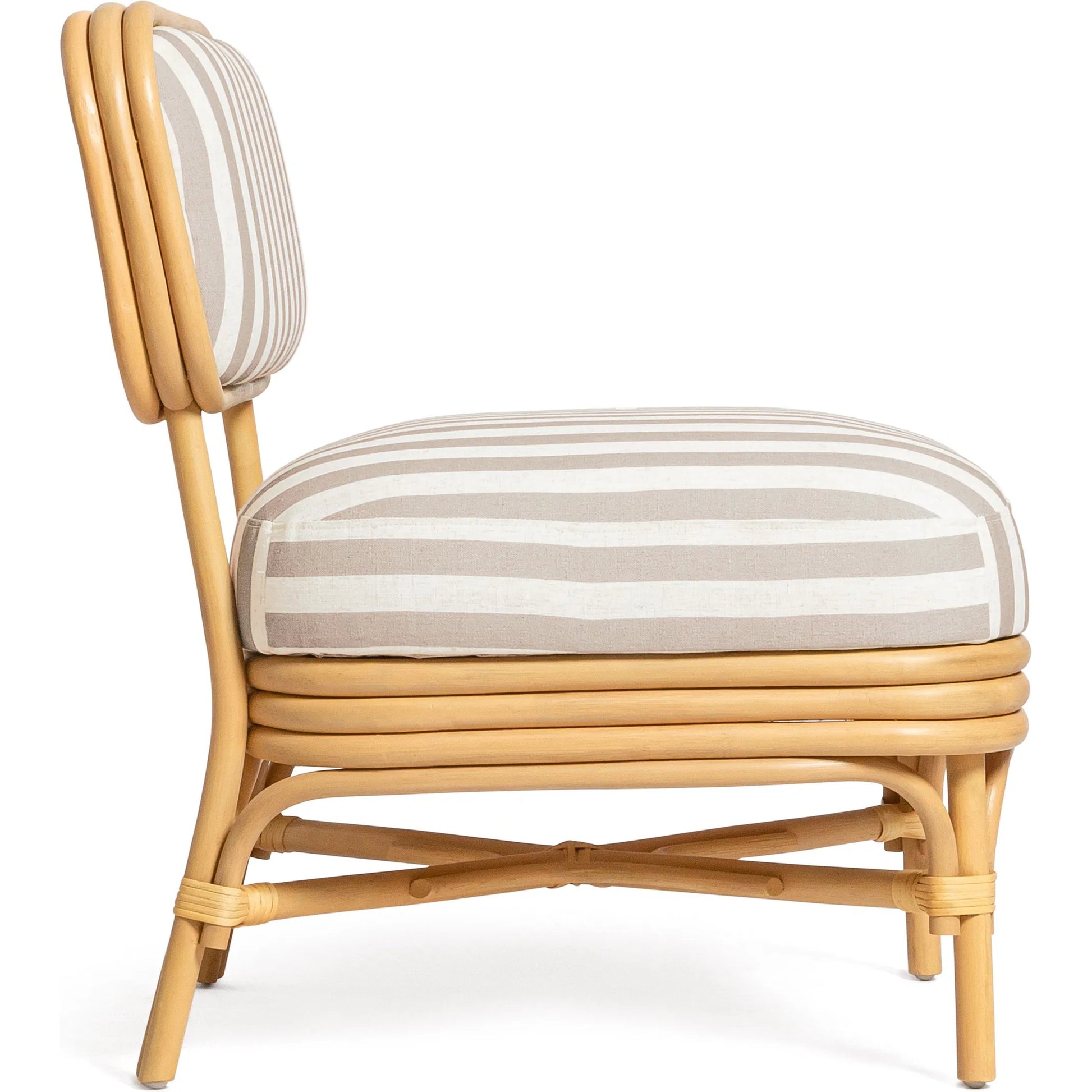 Dorine Striped Performance Linen Accent Chair by TOV Furniture. Made from fabric, rattan in a unique style.