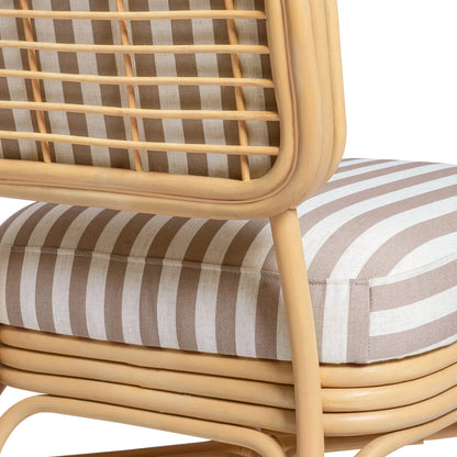 Dorine Striped Performance Linen Accent Chair by TOV Furniture. Made from fabric, rattan in a unique style.