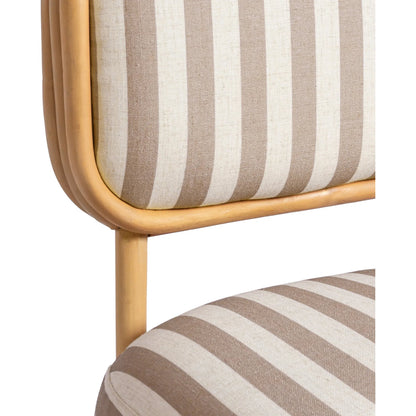 Dorine Striped Performance Linen Accent Chair by TOV Furniture. Made from fabric, rattan in a unique style.