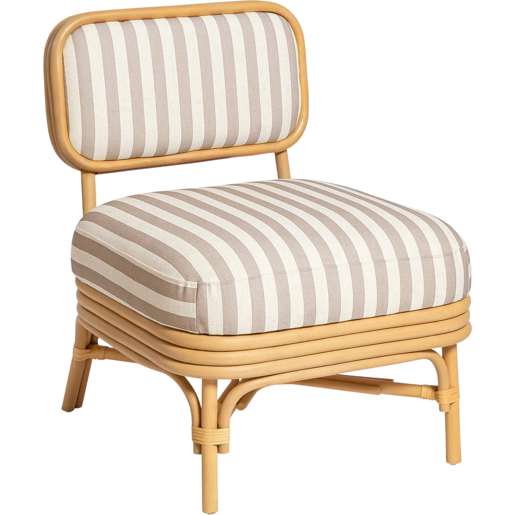 Dorine Striped Performance Linen Accent Chair by TOV Furniture. Made from fabric, rattan in a unique style.