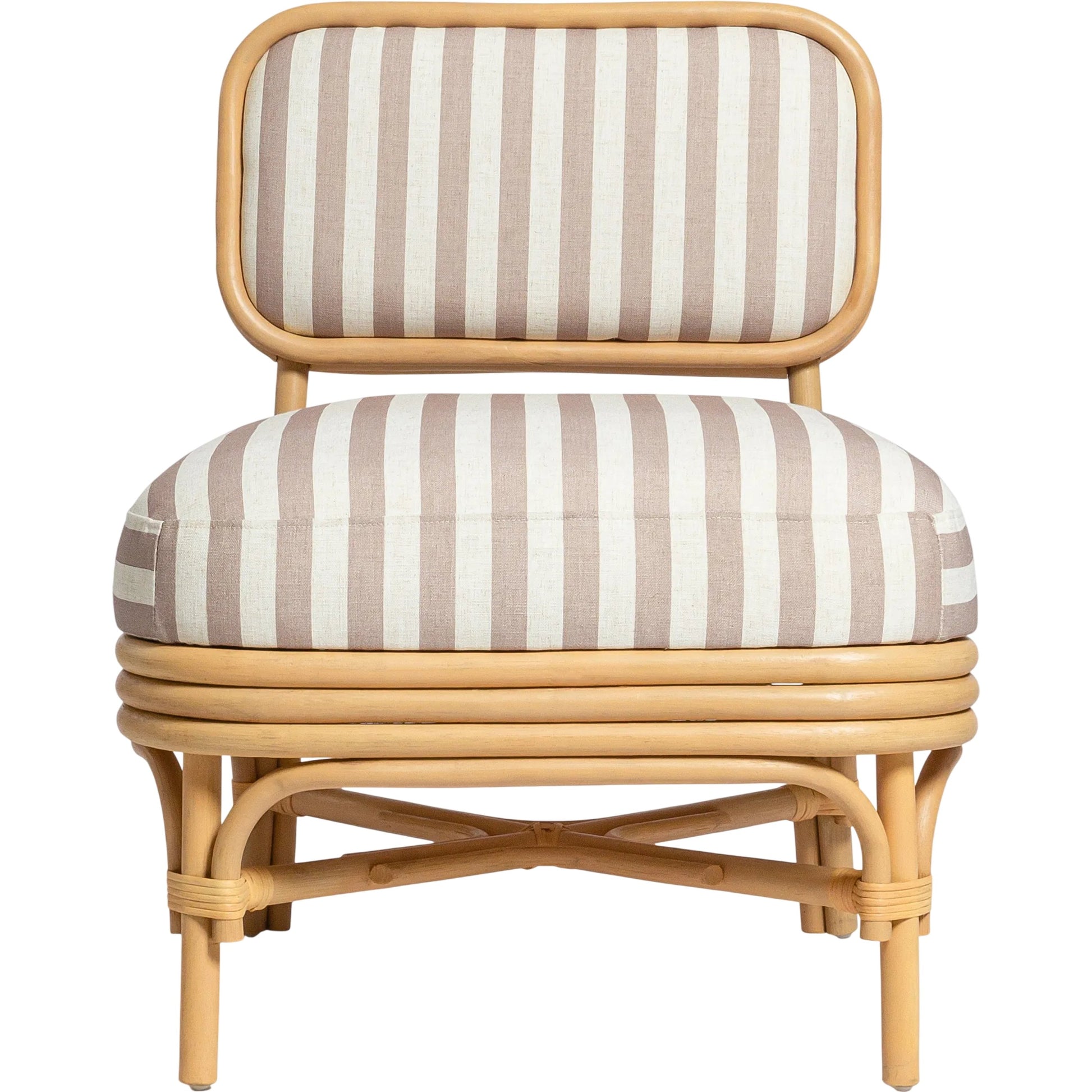 Dorine Striped Performance Linen Accent Chair by TOV Furniture. Made from fabric, rattan in a unique style.