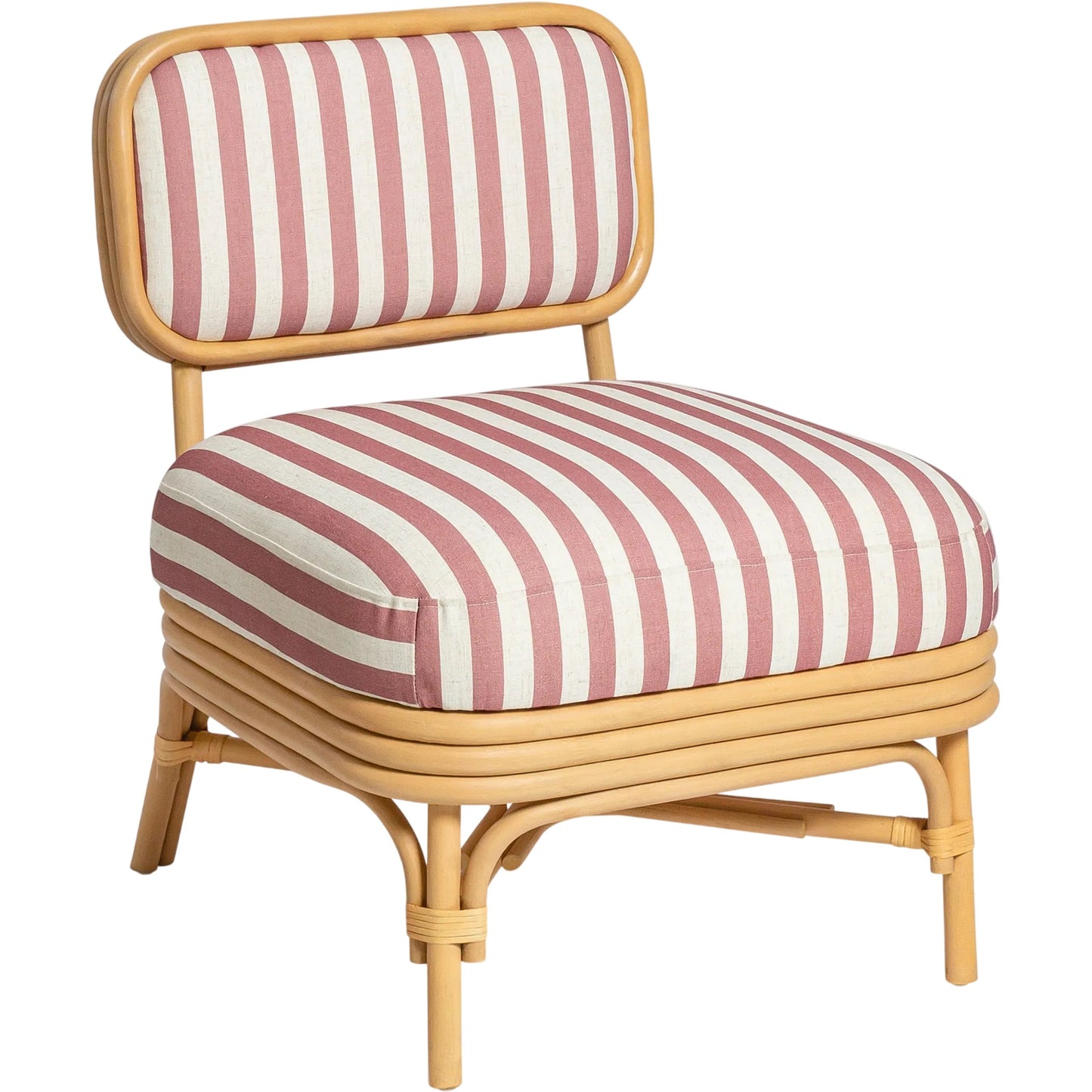 003 SI-2532641 | Primary Silo | Dorine Striped Performance Linen Accent Chair by TOV Furniture. Made from fabric, rattan in a unique style.