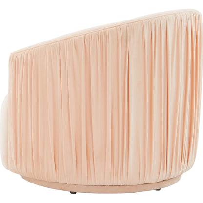 London Pleated Swivel Chair by TOV Furniture in forest green. Made from velvet, pine, plywood in a modern style.