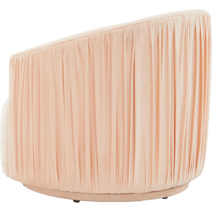 London Pleated Swivel Chair by TOV Furniture in forest green. Made from velvet, pine, plywood in a modern style.