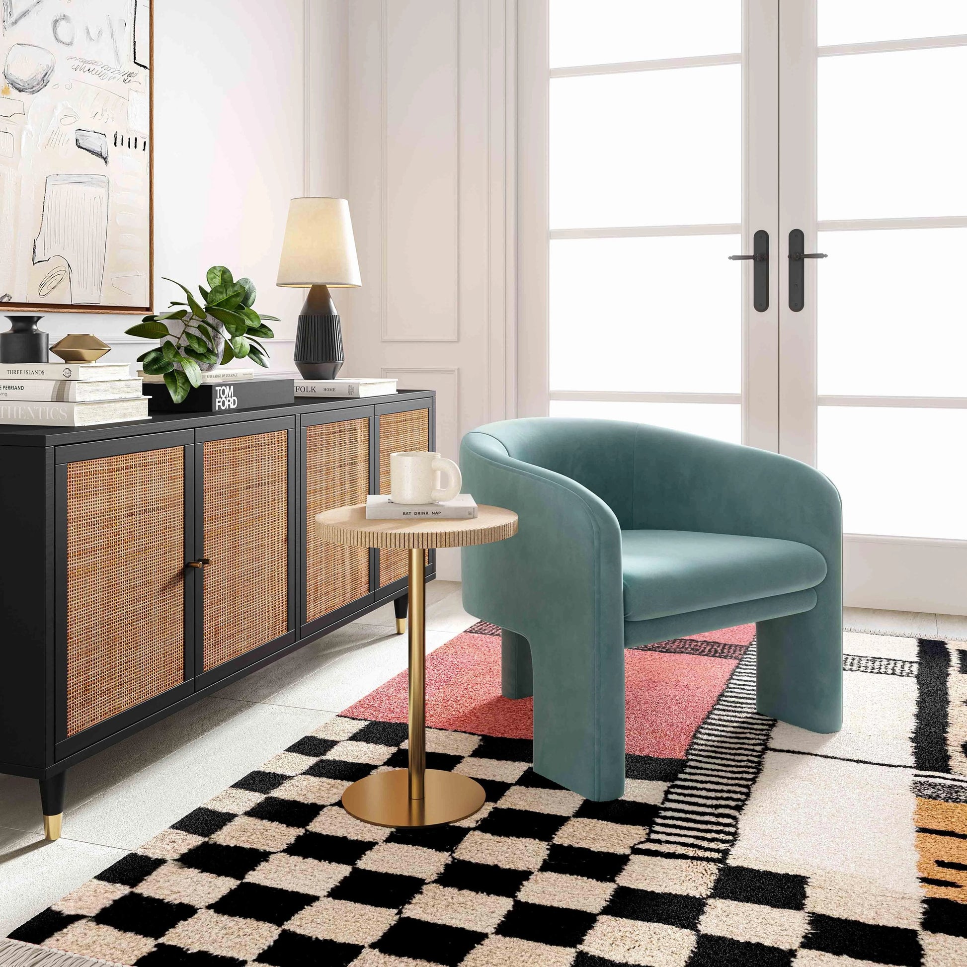 Marla Velvet Accent Chair by TOV Furniture. Made from velvet in a modern style.