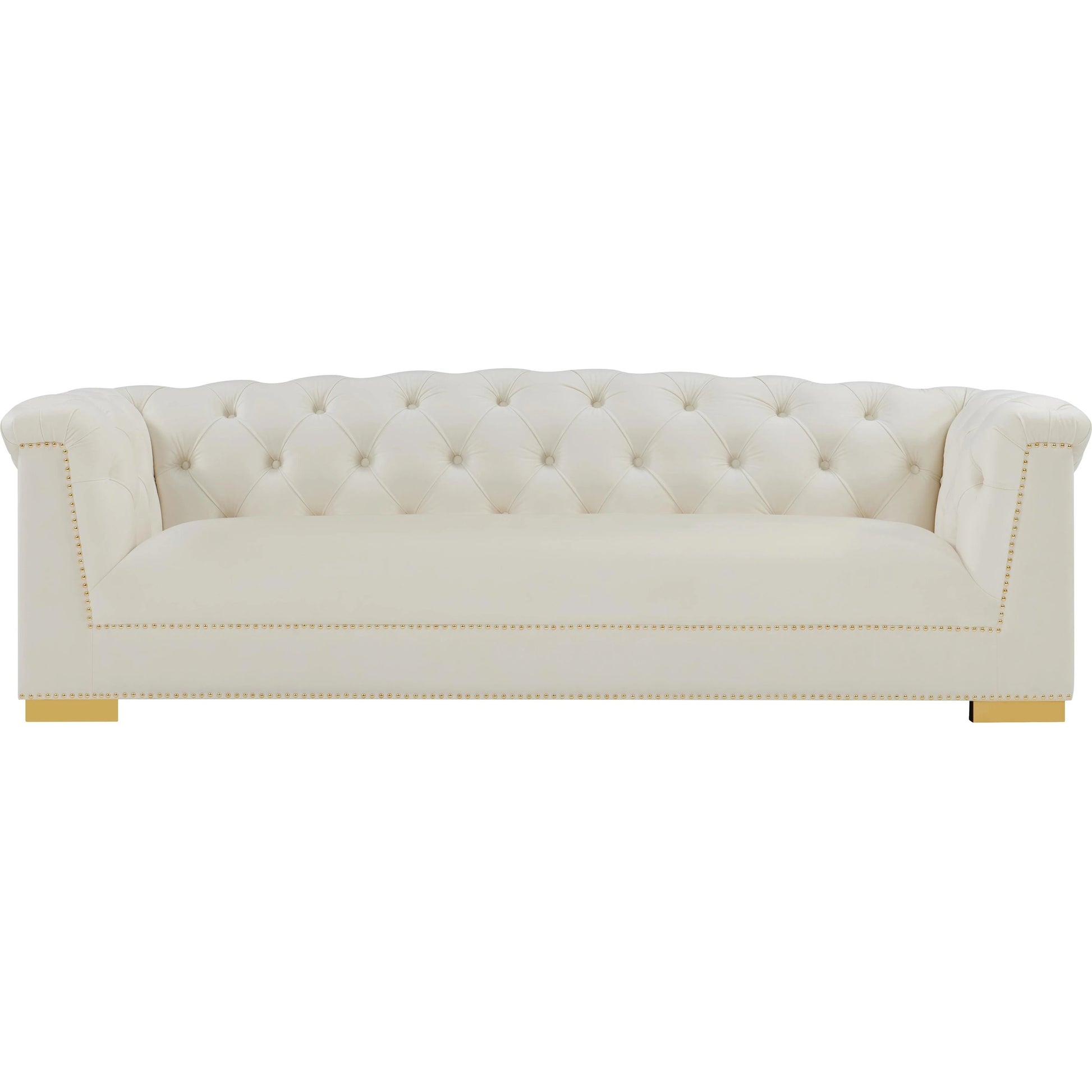 Farah Classic Sofa by TOV Furniture. Made from velvet in a traditional style.