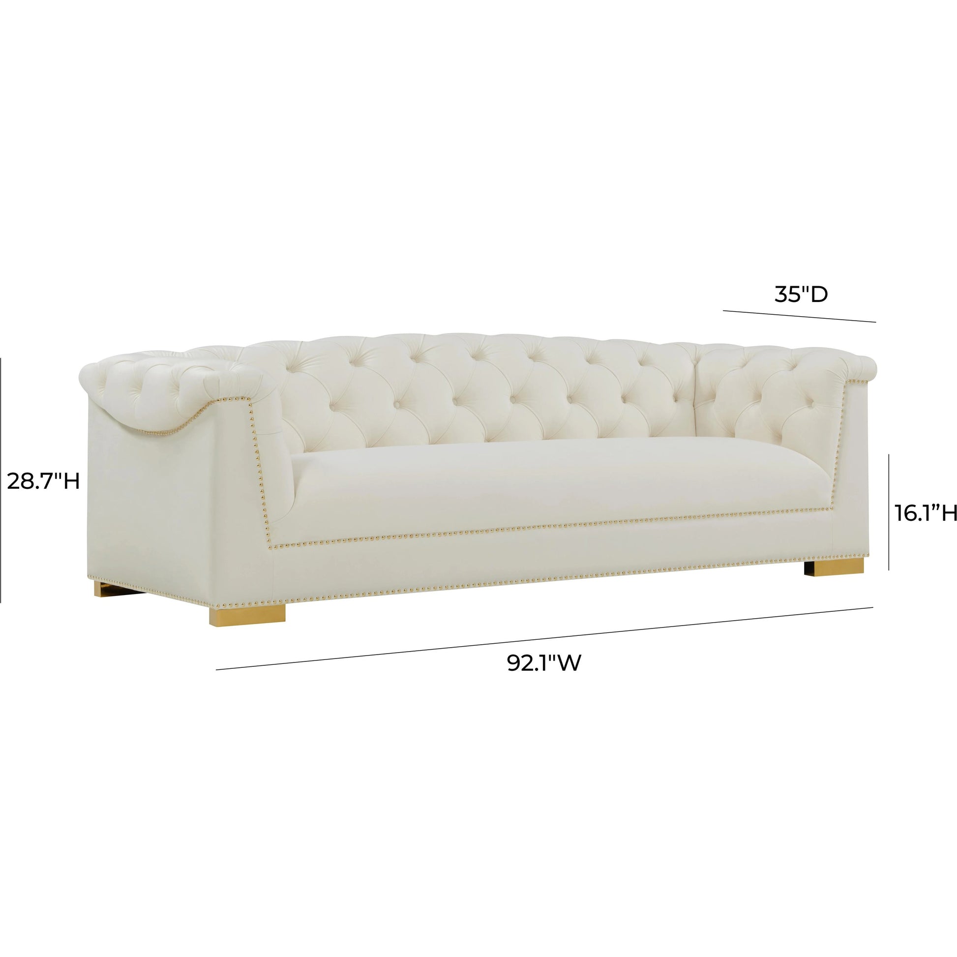 Farah Classic Sofa by TOV Furniture. Made from velvet in a traditional style.