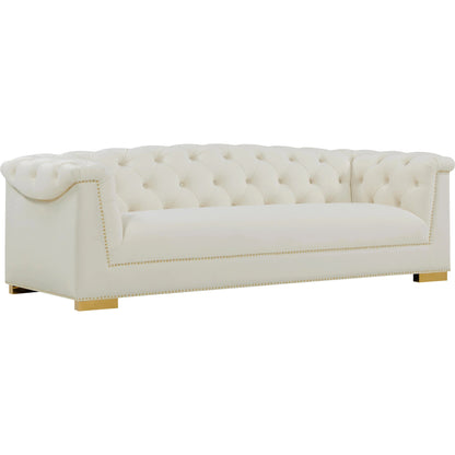Farah Classic Sofa by TOV Furniture. Made from velvet in a traditional style.
