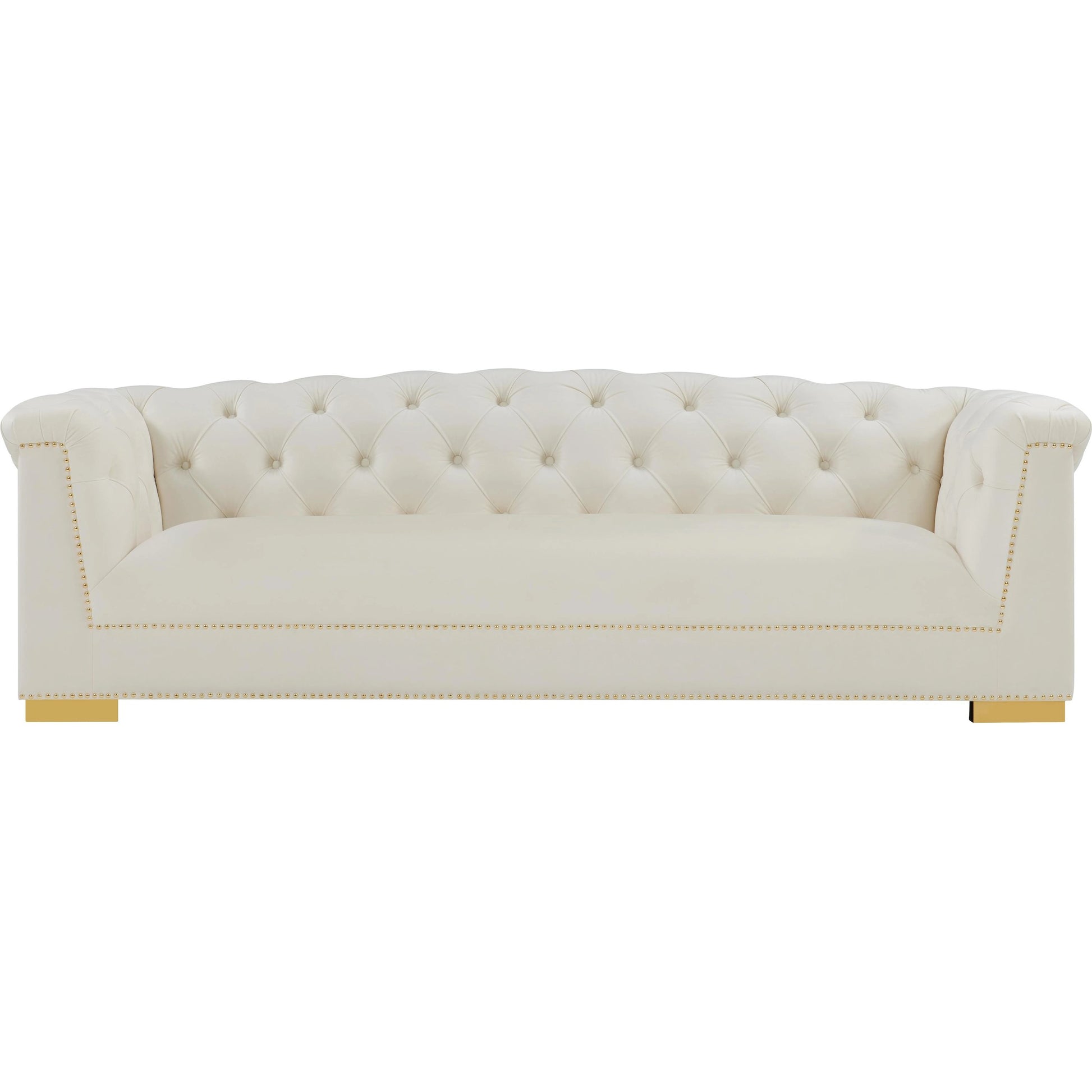 Farah Classic Sofa by TOV Furniture. Made from velvet in a traditional style.