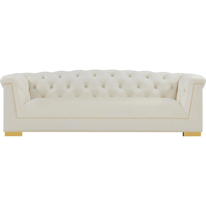 Farah Classic Sofa by TOV Furniture. Made from velvet in a traditional style.
