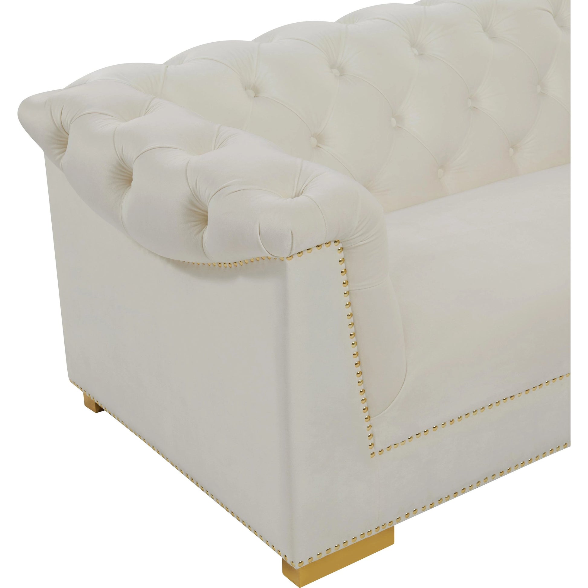 Farah Classic Sofa by TOV Furniture. Made from velvet in a traditional style.