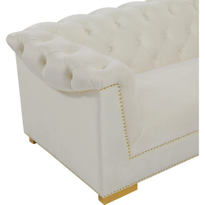 Farah Classic Sofa by TOV Furniture. Made from velvet in a traditional style.