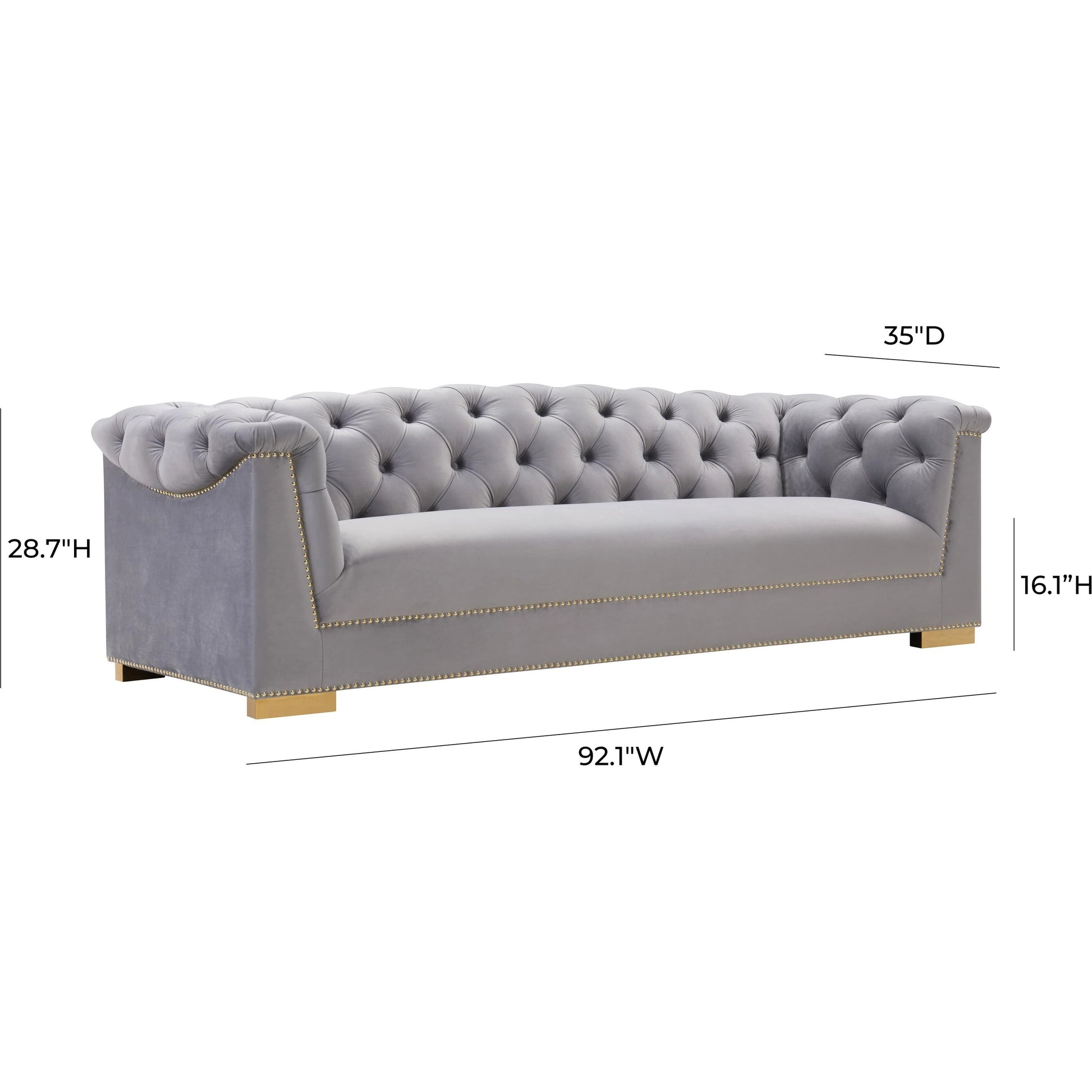Farah Classic Sofa by TOV Furniture. Made from velvet in a traditional style.