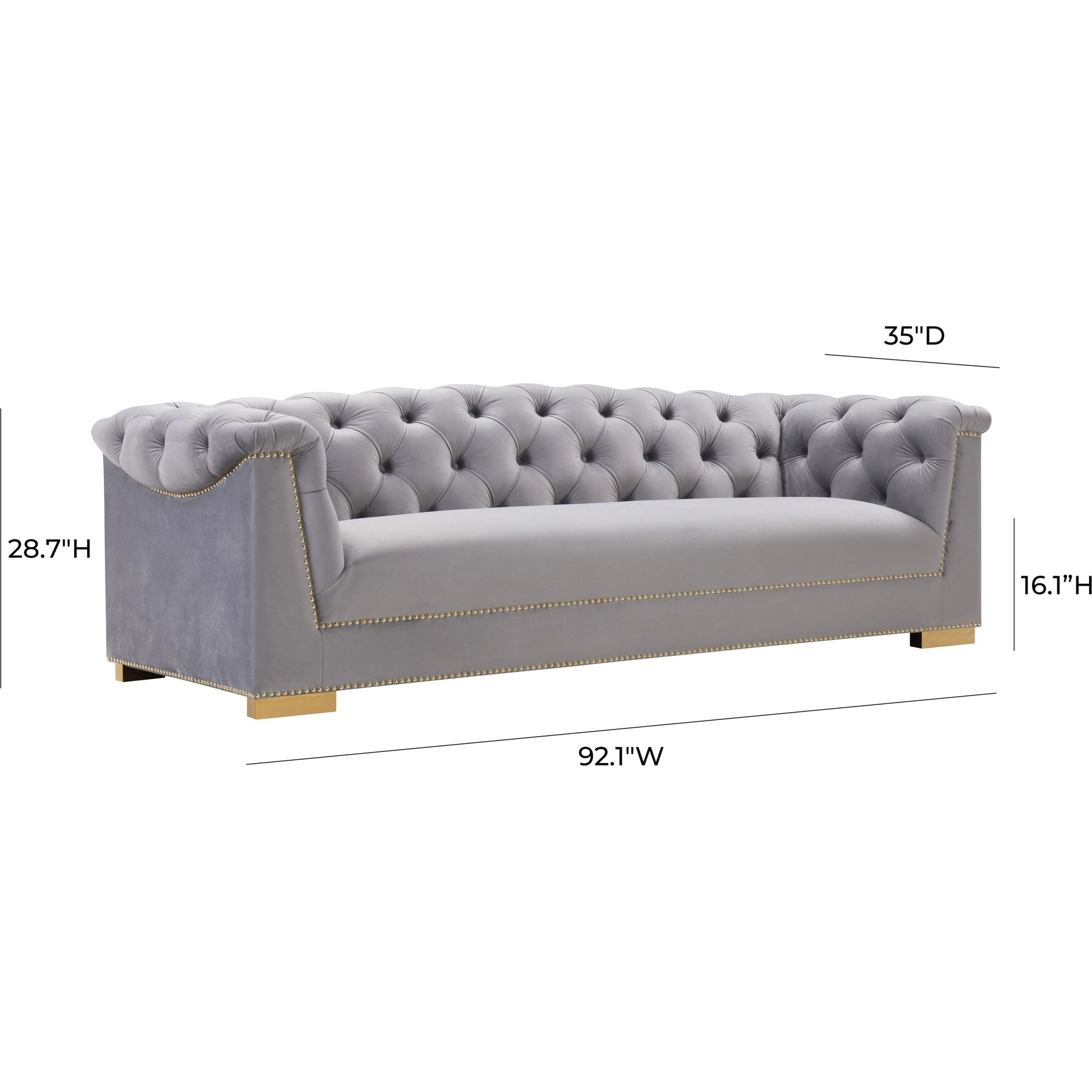 Farah Classic Sofa by TOV Furniture. Made from velvet in a traditional style.