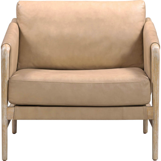 Chakka Genuine Leather Accent Chair by TOV Furniture. Made from leather, rubberwood in a transitional style.