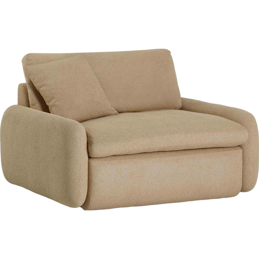 Rachelle Boucle Lounge Chair by TOV Furniture in tan. Made from boucle, plywood in a unique style.