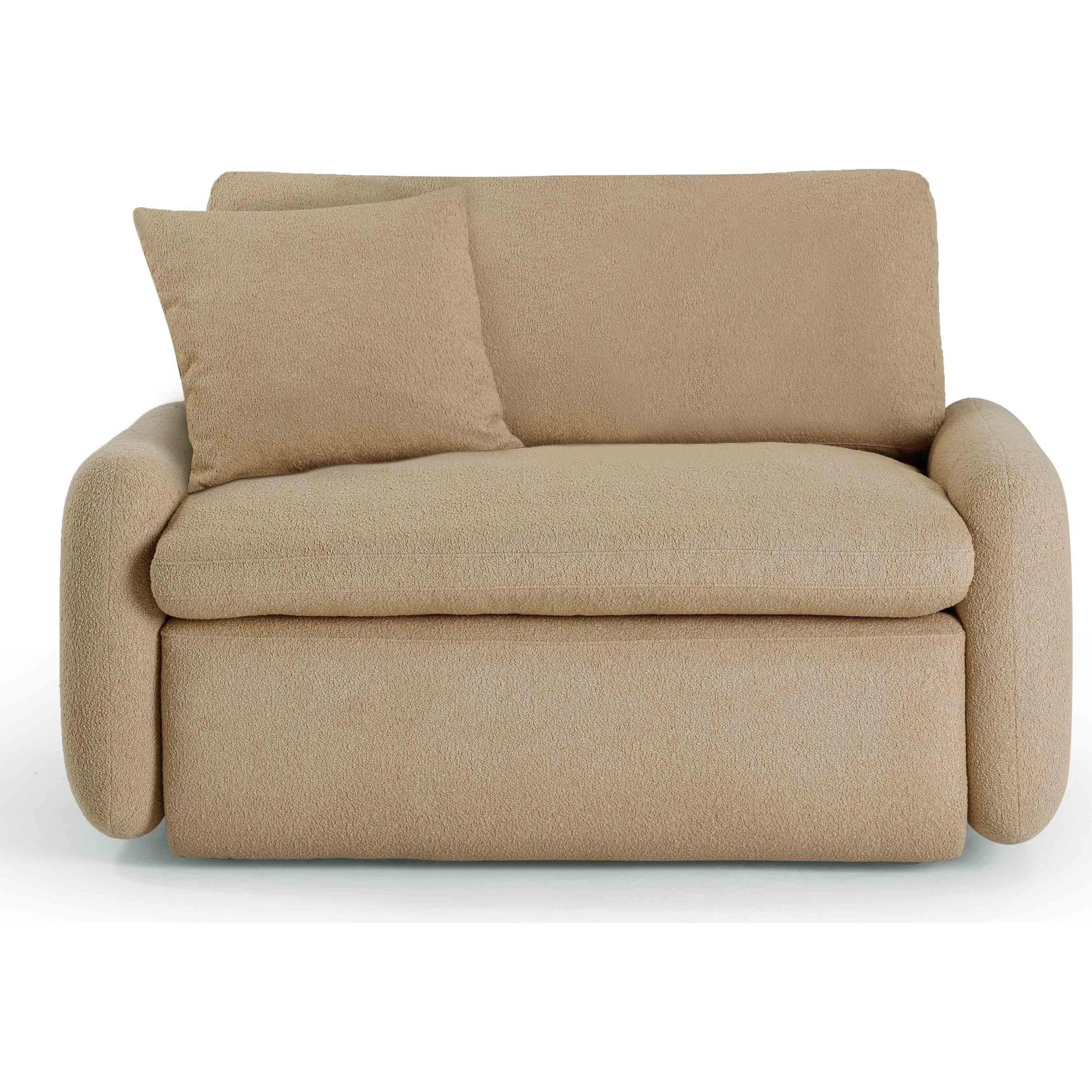 Rachelle Boucle Lounge Chair by TOV Furniture in tan. Made from boucle, plywood in a transitional style.