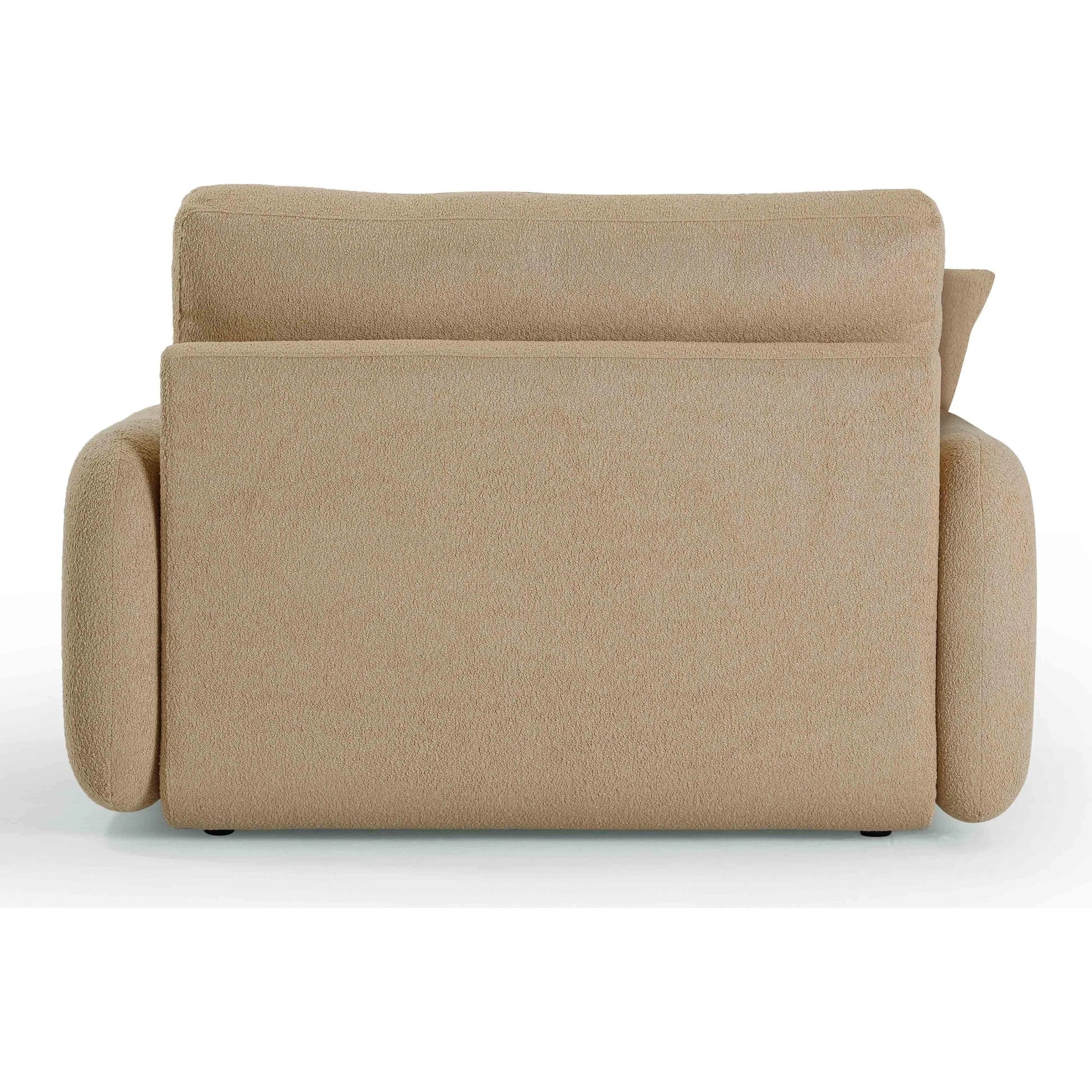 Rachelle Boucle Lounge Chair by TOV Furniture in tan. Made from boucle, plywood in a transitional style.