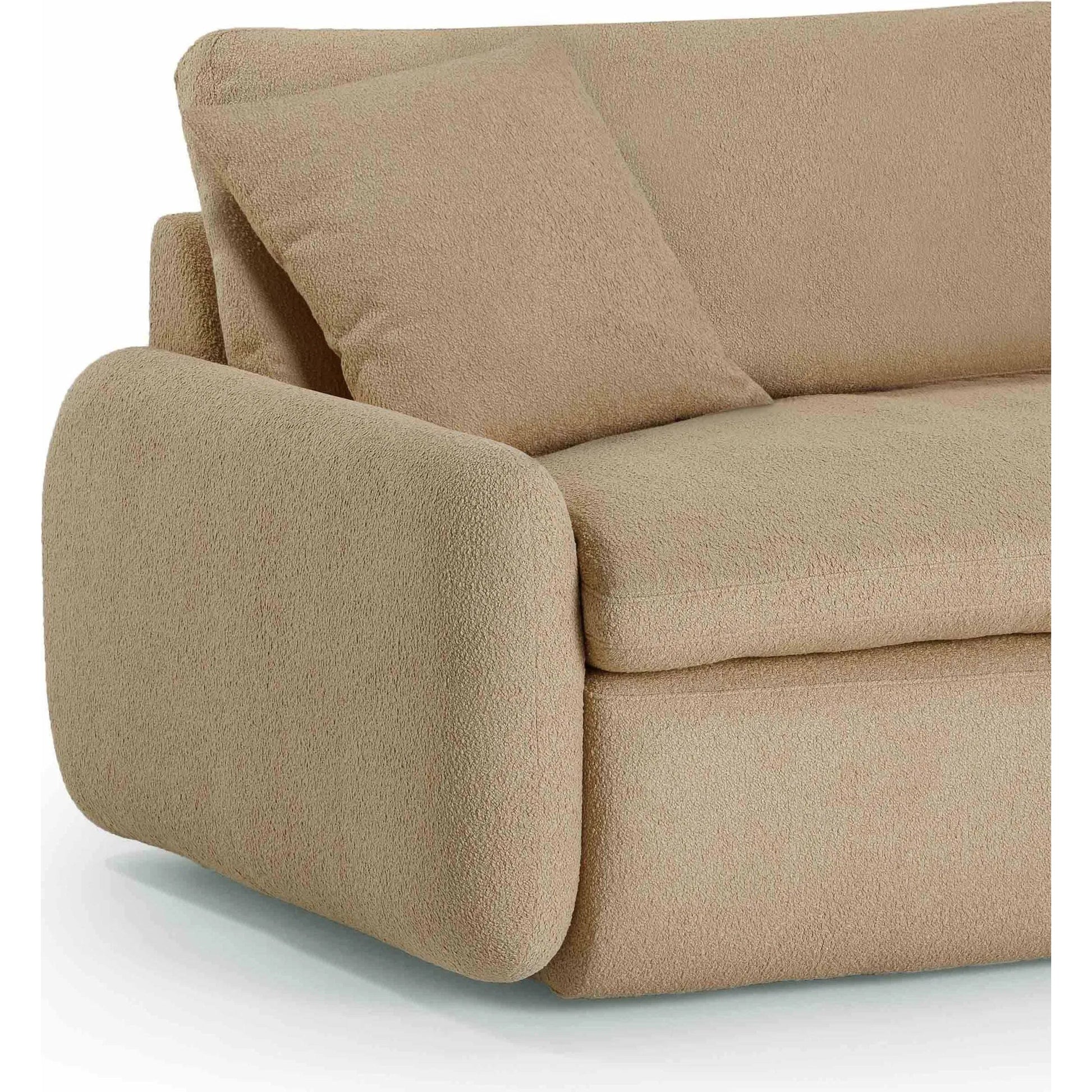 Rachelle Boucle Lounge Chair by TOV Furniture in tan. Made from boucle, plywood in a transitional style.