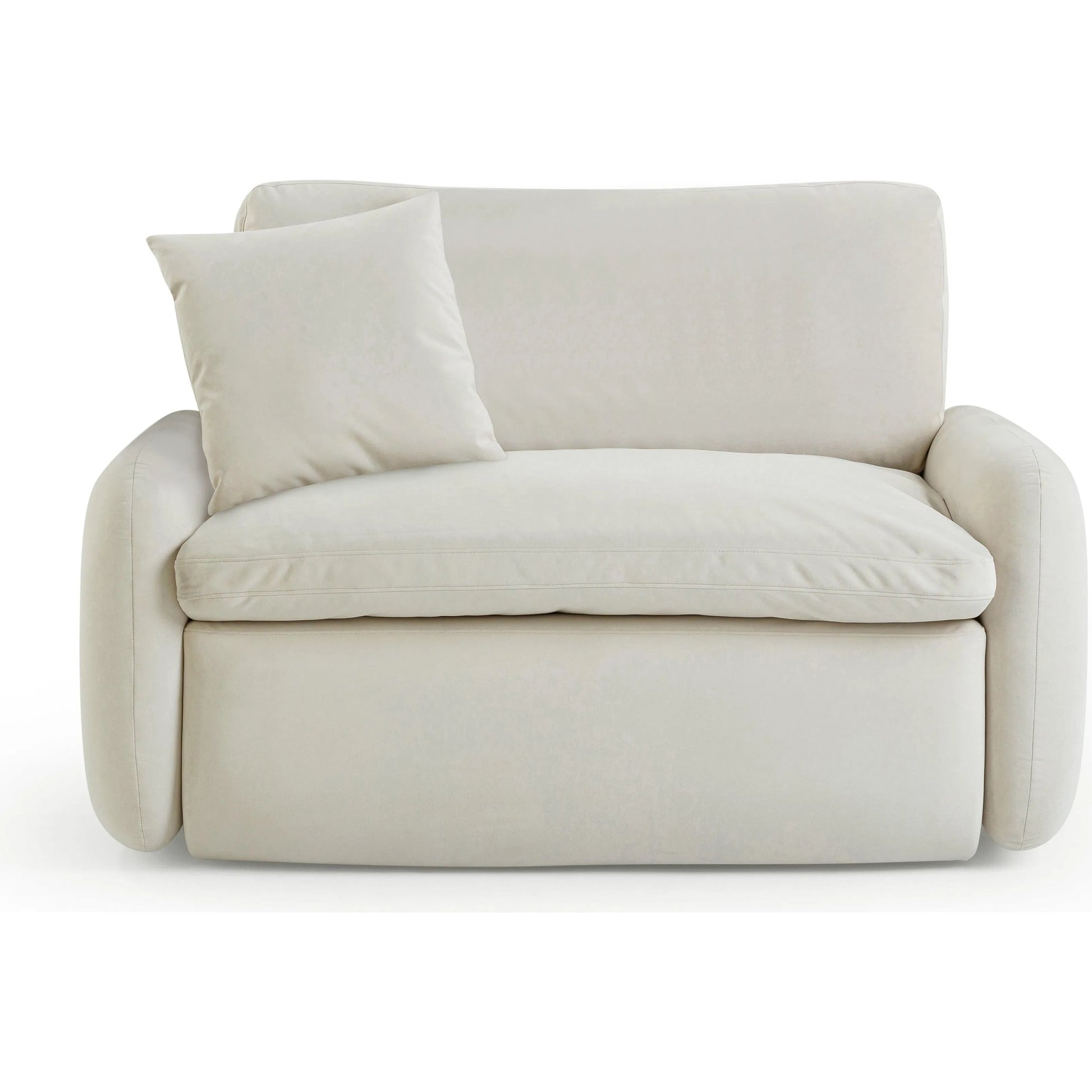 Rachelle Velvet Lounge Chair by TOV Furniture in cream. Made from plywood, velvet in a transitional style.
