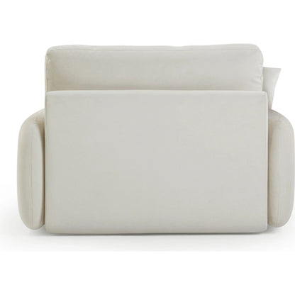 Rachelle Velvet Lounge Chair by TOV Furniture in cream. Made from plywood, velvet in a transitional style.