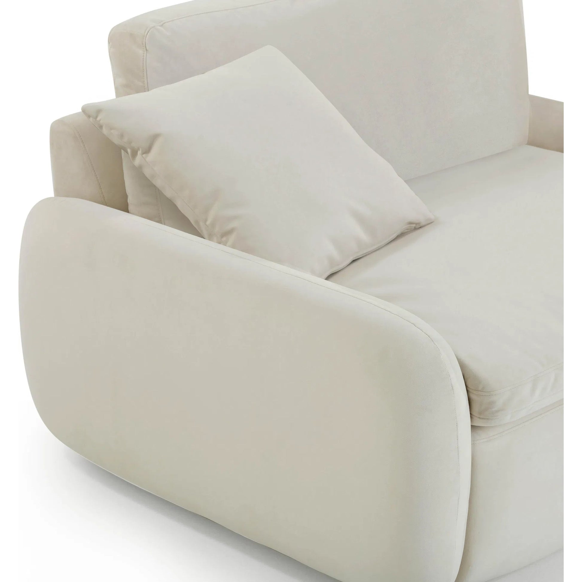 Rachelle Velvet Lounge Chair by TOV Furniture in cream. Made from plywood, velvet in a transitional style.