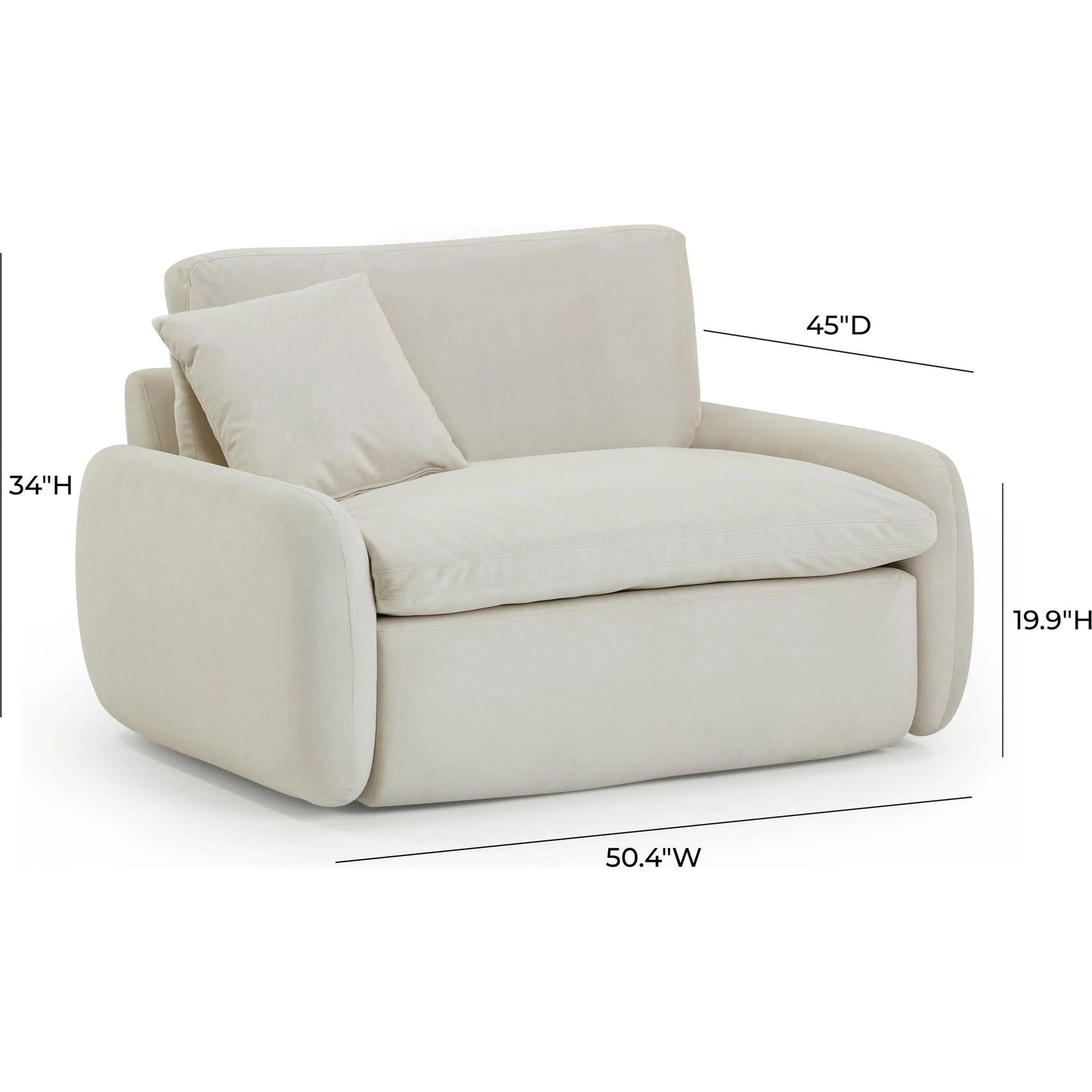 005 SI-2248437 | Additional Silo | Rachelle Velvet Lounge Chair by TOV Furniture in cream. Made from plywood, velvet in a transitional style.