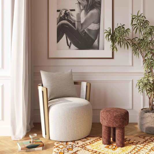 Paolo Textured Weave Swivel Chair by TOV Furniture. Made from unique in a unique style.