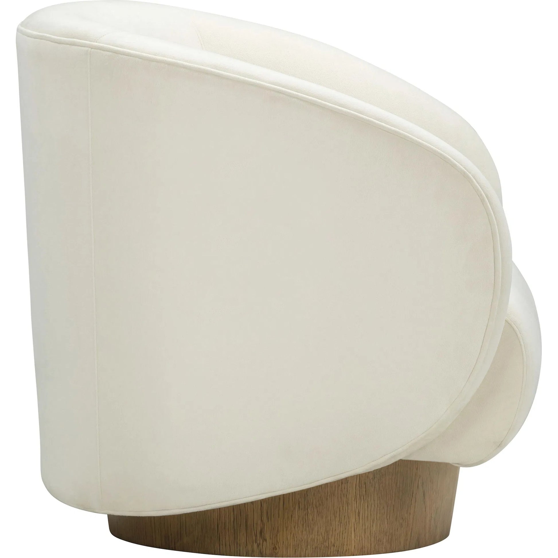 Presley Velvet Swivel Accent Chair by TOV Furniture in cream. Made from plywood, velvet, wood in a unique style.