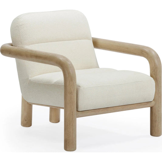 001 SI-2356255 | Primary Silo | Bekah Texture Weave Accent Chair by TOV Furniture in cream. Made from fabric, plywood, wood in a unique style.