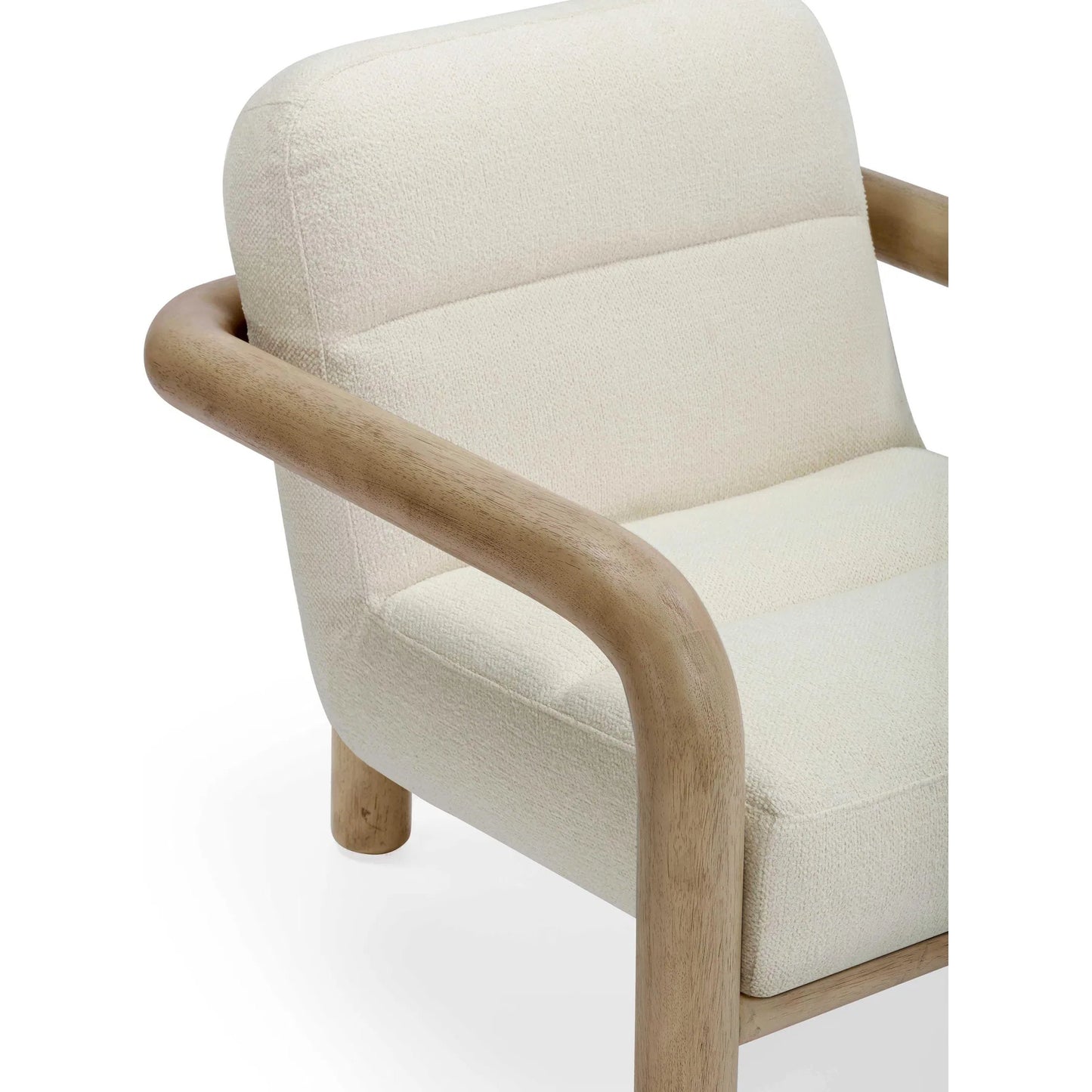 006 SI-2356255 | Closeup | Bekah Texture Weave Accent Chair by TOV Furniture in cream. Made from fabric, plywood, wood in a unique style.