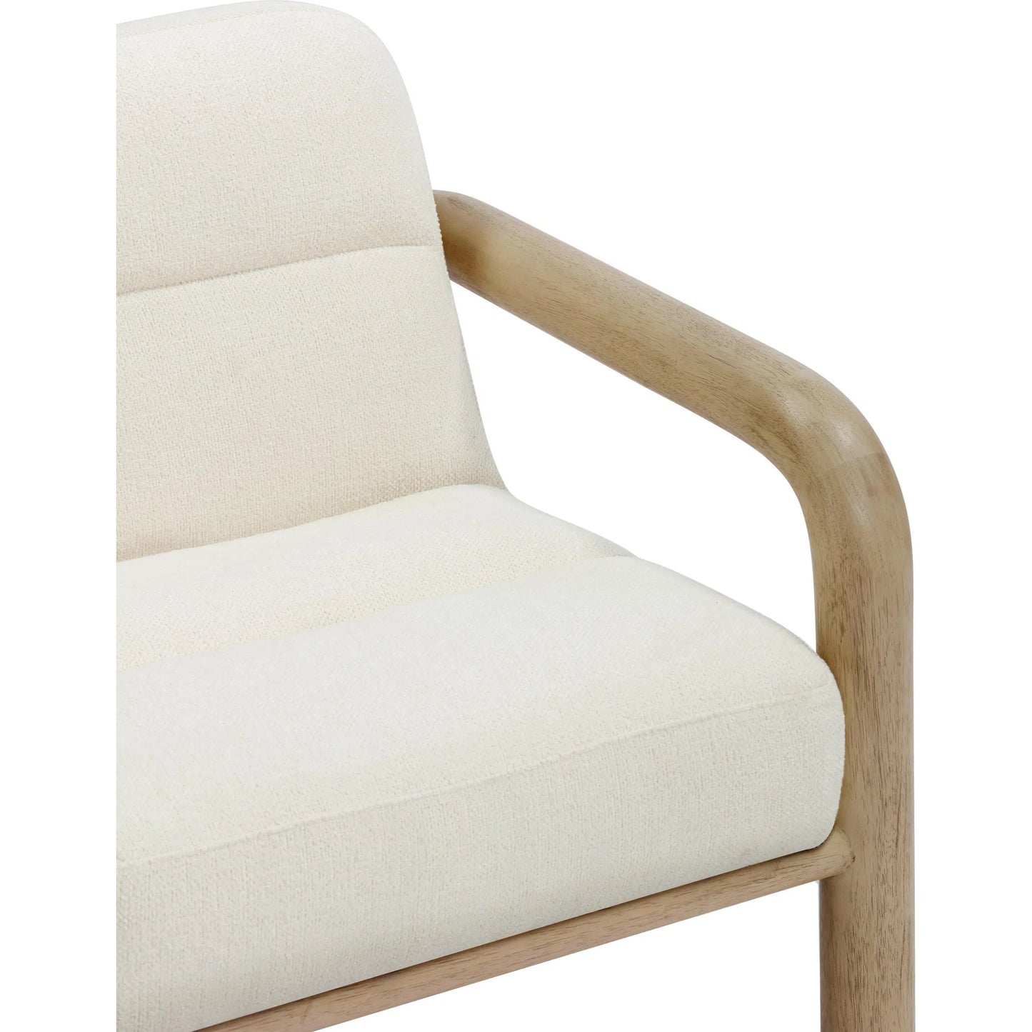 007 SI-2356255 | Closeup | Bekah Texture Weave Accent Chair by TOV Furniture in cream. Made from fabric, plywood, wood in a unique style.