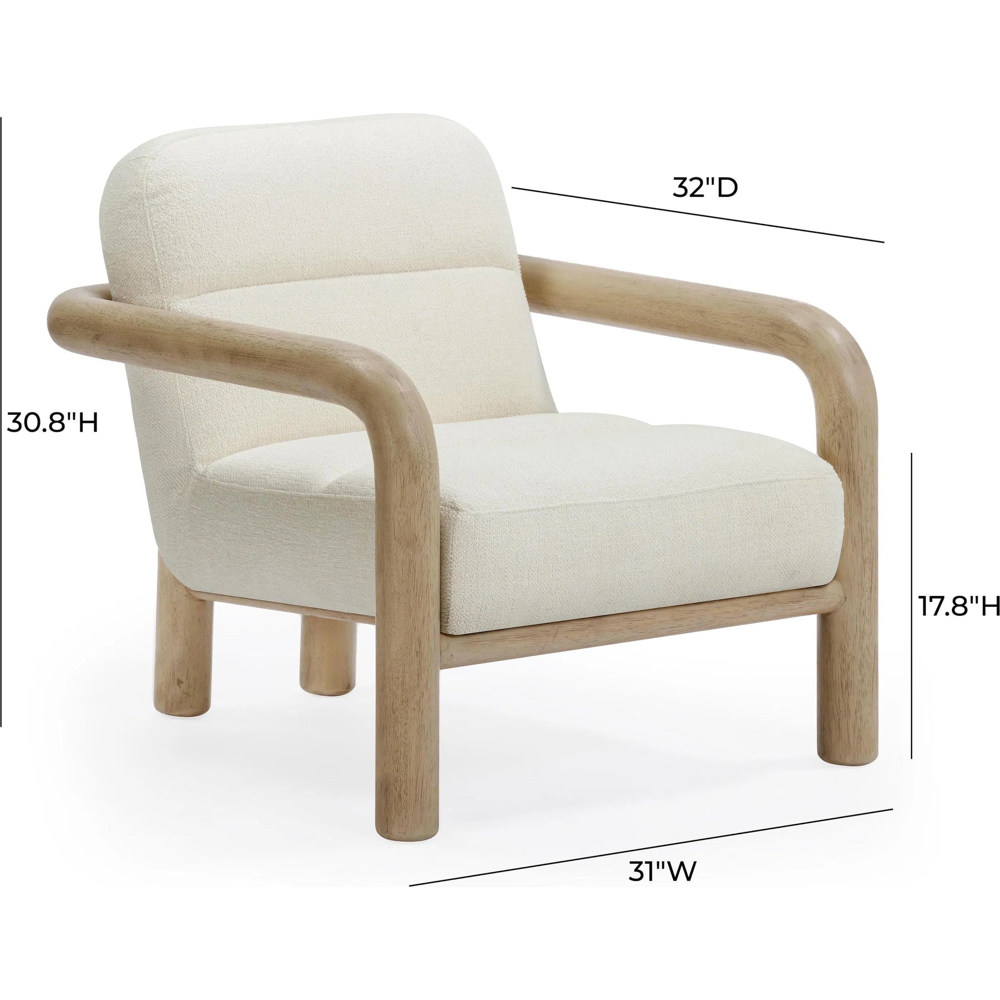 Bekah Texture Weave Accent Chair by TOV Furniture in cream. Made from fabric, plywood, wood in a unique style.