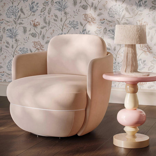 Wolfie Velvet Swivel Chair by TOV Furniture. Made from plywood, velvet in a unique style.