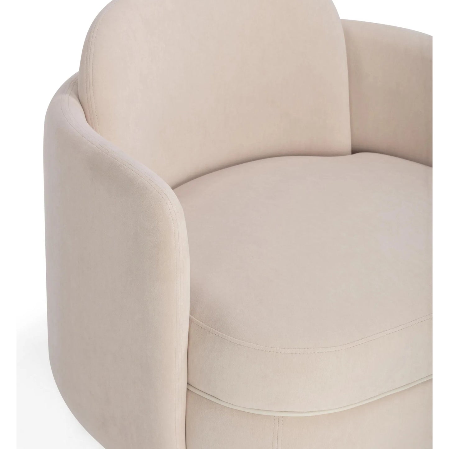 009 SI-2440016 | Closeup | Wolfie Velvet Swivel Chair by TOV Furniture. Made from plywood, velvet in a modern style.