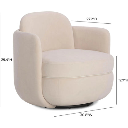 Wolfie Velvet Swivel Chair by TOV Furniture. Made from plywood, velvet in a unique style.