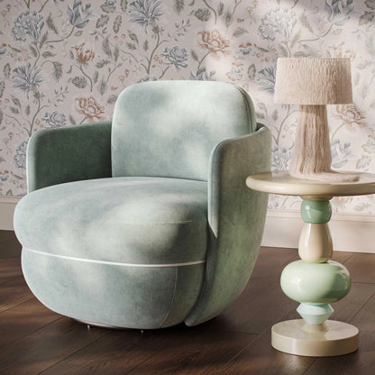 Wolfie Velvet Swivel Chair by TOV Furniture. Made from plywood, velvet in a unique style.
