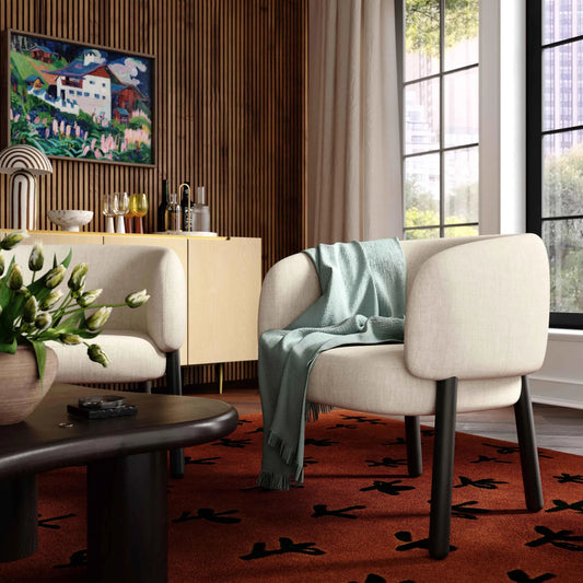 Foxy Accent Chair by TOV Furniture. Made from fabric, foam, plywood, rubberwood in a unique style.