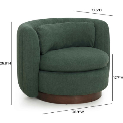 Nura Chenille Swivel Accent Chair by TOV Furniture. Made from fabric, plywood, rubberwood in a eclectic & global style.