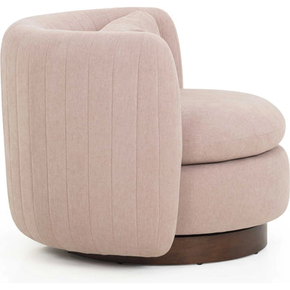 Nura Chenille Swivel Accent Chair by TOV Furniture. Made from fabric, plywood, rubberwood in a eclectic & global style.