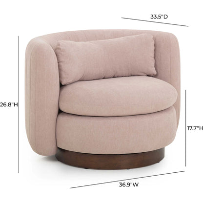 Nura Chenille Swivel Accent Chair by TOV Furniture. Made from fabric, plywood, rubberwood in a eclectic & global style.