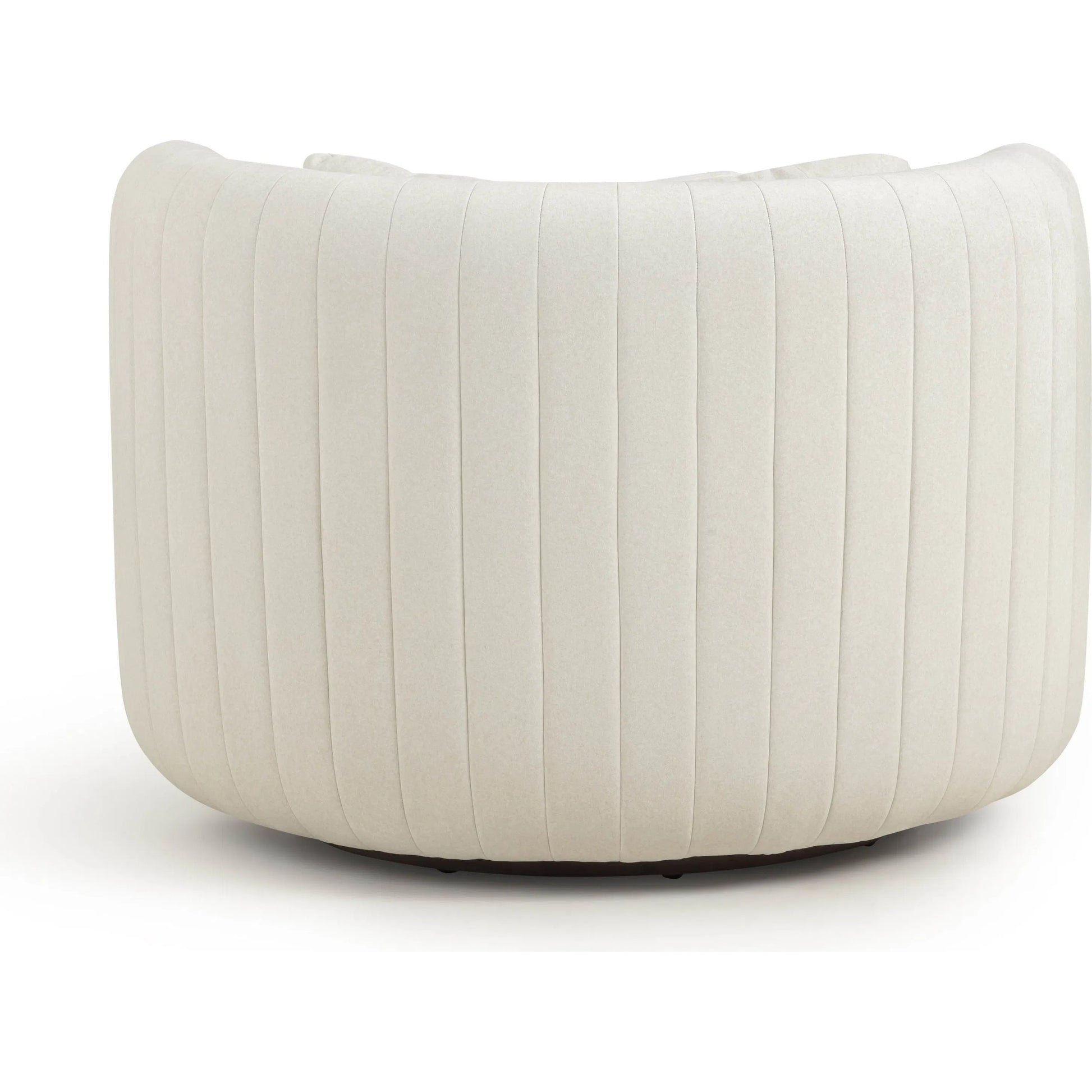 Nura Vegan Mohair Swivel Accent Chair by TOV Furniture in cream. Made from fabric, plywood, rubber wood in a transitional style.