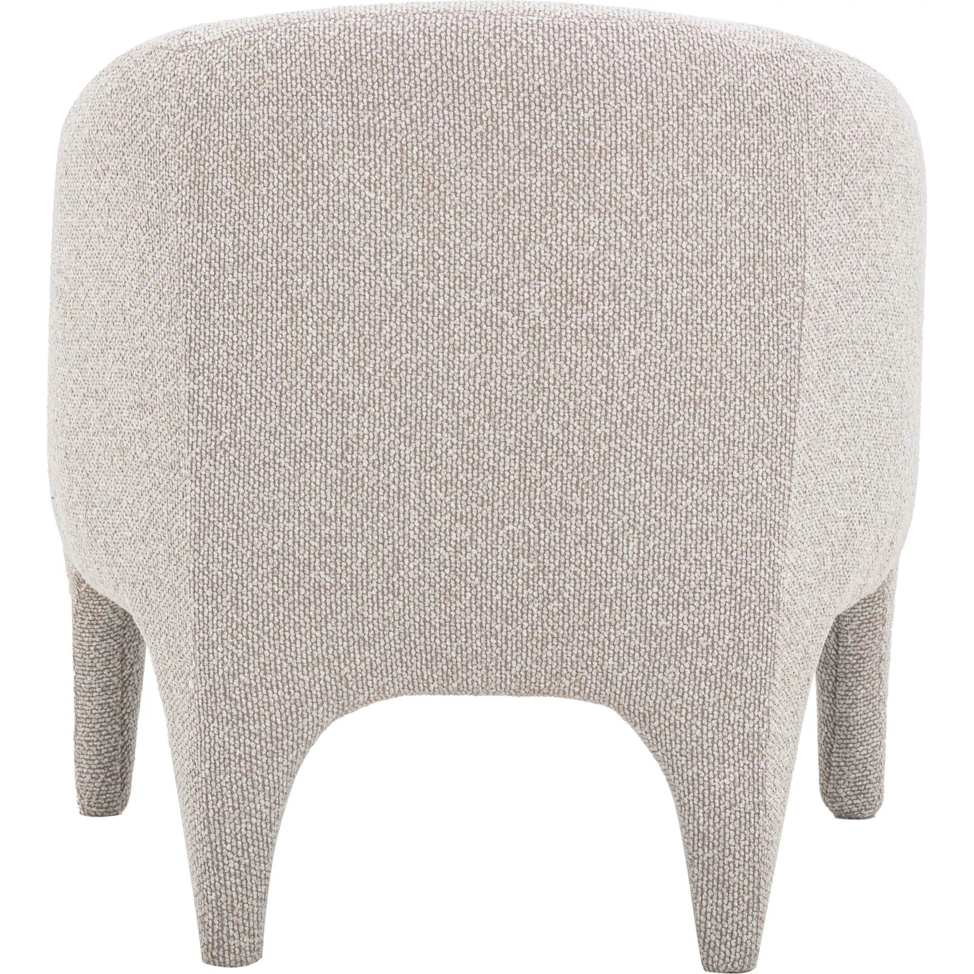 Kris Boucle Accent Chair by TOV Furniture in warm grey. Made from fabric, plywood in a transitional style.