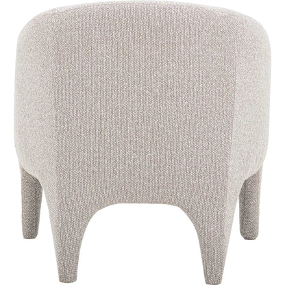 Kris Boucle Accent Chair by TOV Furniture in warm grey. Made from fabric, plywood in a transitional style.