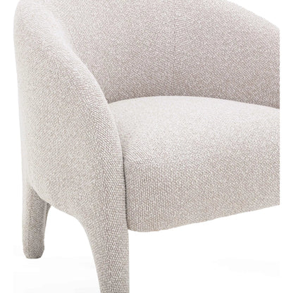 Kris Boucle Accent Chair by TOV Furniture in warm grey. Made from fabric, plywood in a transitional style.