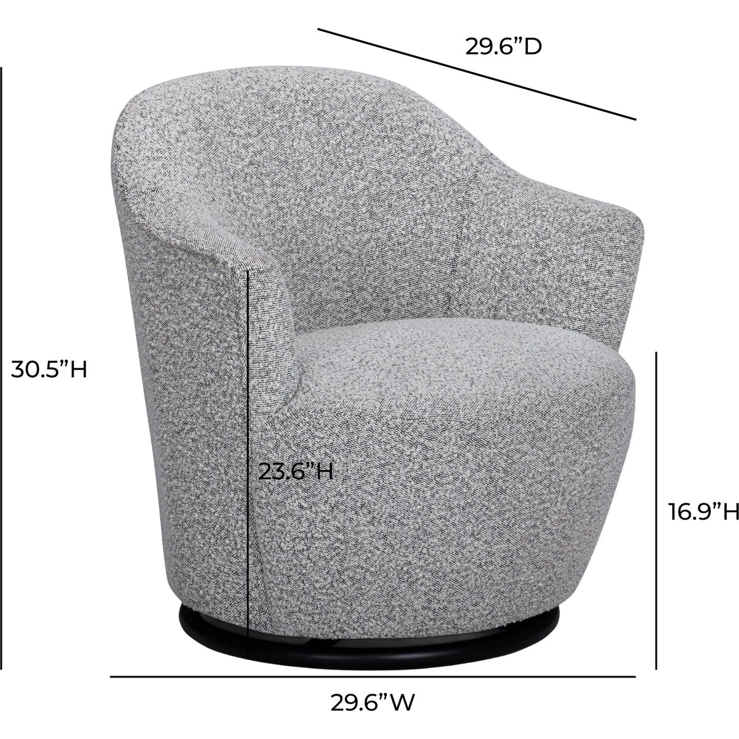 004 SI-2532697 | Additional Silo | Skyla Performance Boucle Swivel Accent Chair by TOV Furniture in grey. Made from fabric, plywood in a unique style.