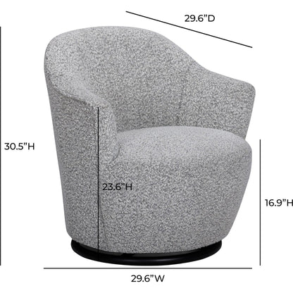 Skyla Performance Boucle Swivel Accent Chair by TOV Furniture in grey. Made from fabric, plywood in a unique style.