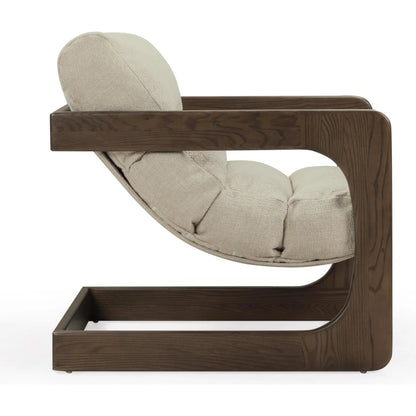 Palma Textured Weave Accent Chair by TOV Furniture. Made from ash wood, fabric in a transitional style.